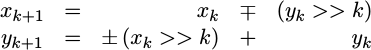 Cordic equations
