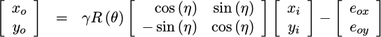 [X,Y] = gR(theta)R(eta)+errs