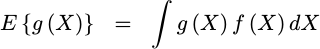 Equation defining the expected value of a random variable