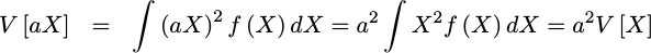 Equation showing how scale affects variance
